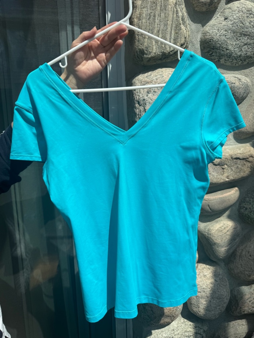 Lole Athletic V-Neck Performance T-Shirt Turquoise Size M